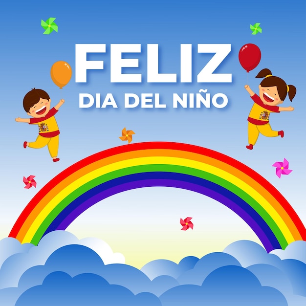 Vektorillustration der Vorlage für die sozialen Medien Happy Spain Children's Day