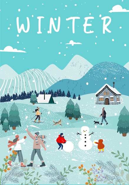 Vektor vektorillustration der wintersaison