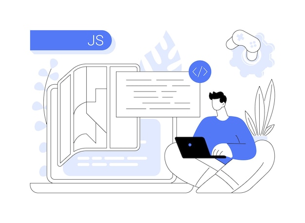 Vektorillustration des abstrakten JavaScript-Konzepts