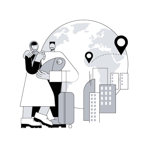 Vektorillustration des abstrakten Konzepts der Familienmigration