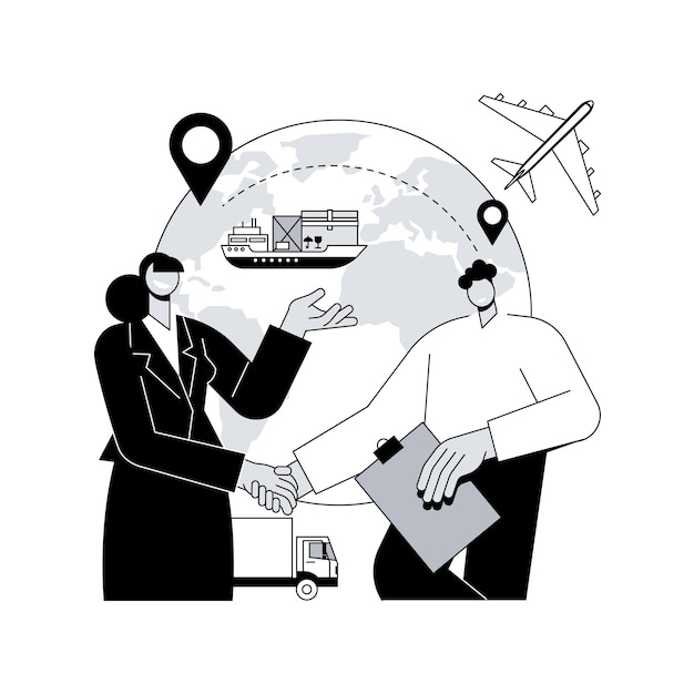 Vektorillustration des abstrakten Konzepts der kollaborativen Logistik
