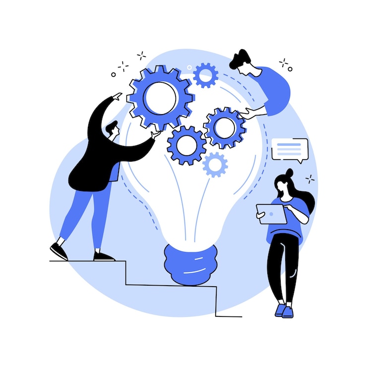 Vektor vektorillustration des abstrakten konzepts der kreativen idee