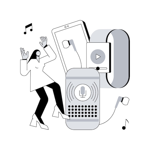 Vektorillustration des abstrakten Konzepts der Musikwiedergabe