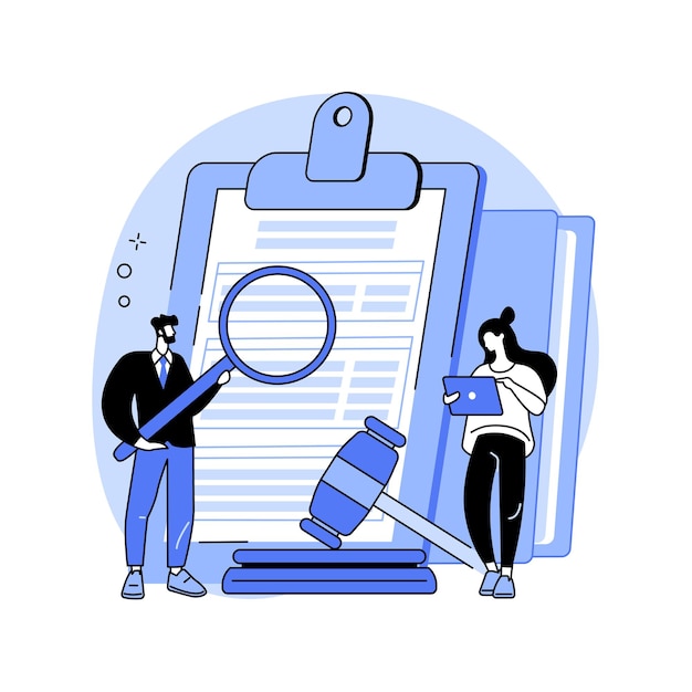 Vektorillustration des abstrakten Konzepts der Rechtsforschung