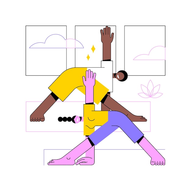 Vektor vektorillustration des abstrakten konzepts der yogaschule