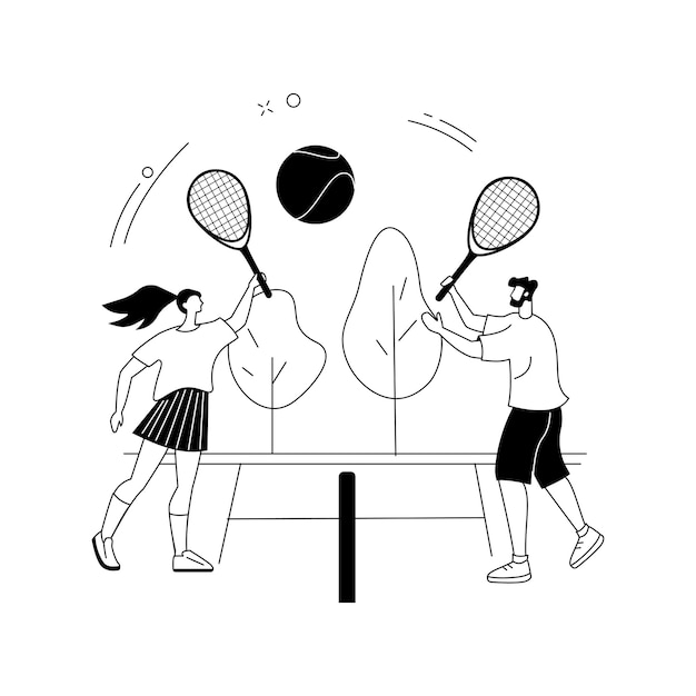 Vektor vektorillustration des abstrakten konzepts des tennis