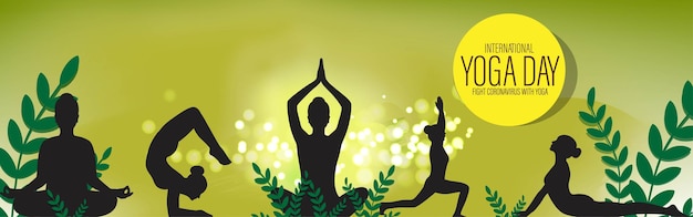 Vektorillustration des Banners zum Konzept des Internationalen Yoga-Tages am 21. Juni