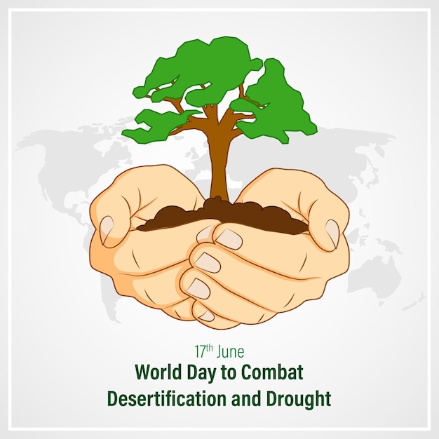 Vektor vektorillustration des banners zum welttag zur bekämpfung von wüstenbildung und dürre
