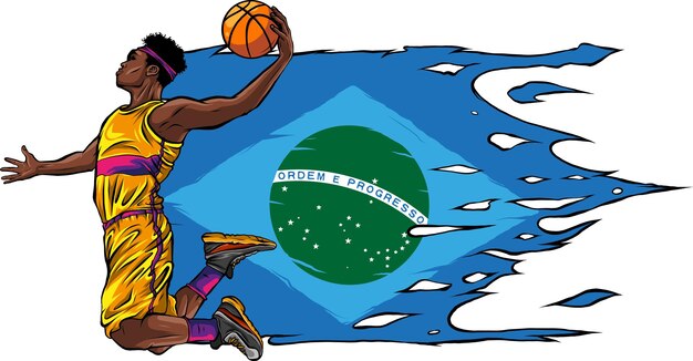 Vektor vektorillustration des basketballspielerballs