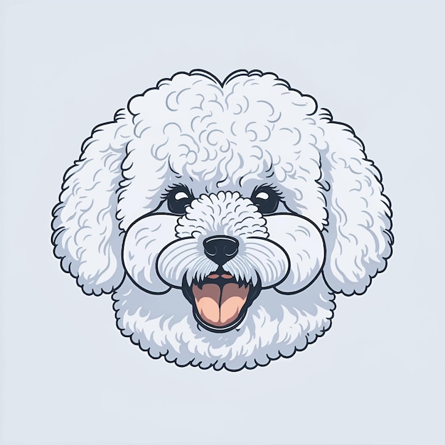 Vektor vektorillustration des bichon frise-hundekopfsymbols