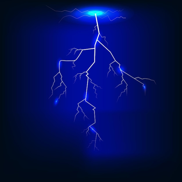 Vektorillustration des Blitzes des dunkelblauen Hintergrundes