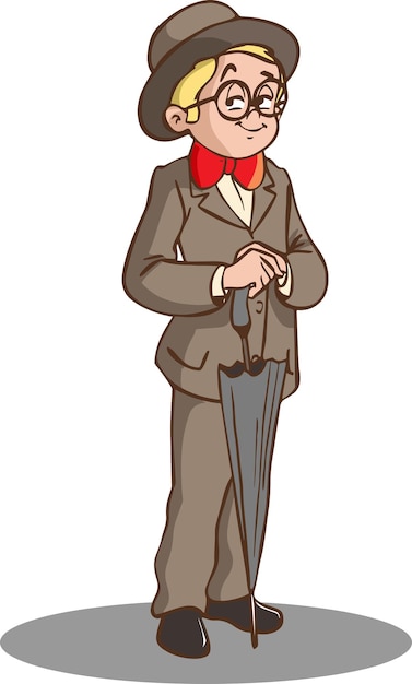 vektorillustration des britischen jungen im anzug