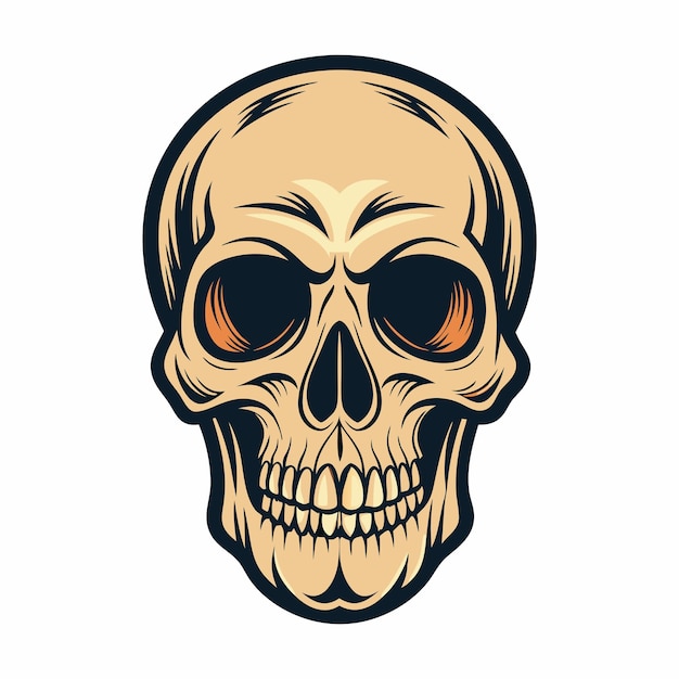 Vektorillustration des Cartoon-Logos von Skull