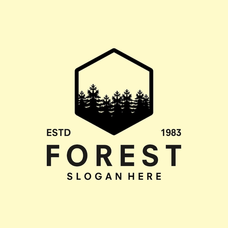 Vektor vektorillustration des designs des logos aus waldkiefer