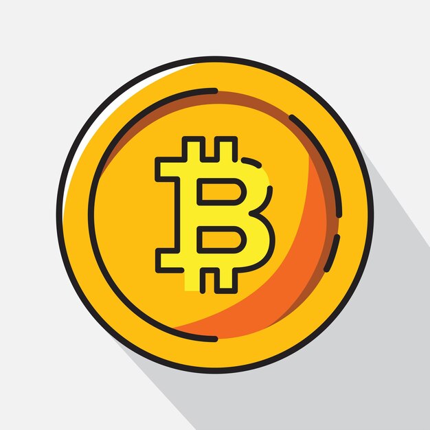 Vektorillustration des flachen designs des bitcoin-icons