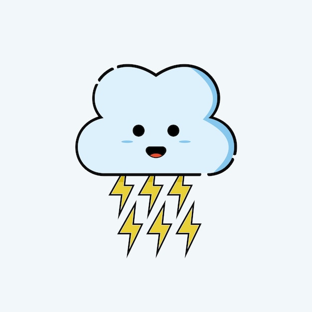 Vektorillustration des Gewitterwolkencharakters