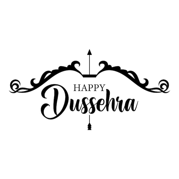 Vektorillustration des glücklichen dussehra-festes mit pfeil und bogen auf dem hintergrund der rama-feiertagskarte