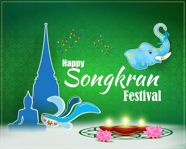 Vektorillustration des glücklichen Songkran-Festivals
