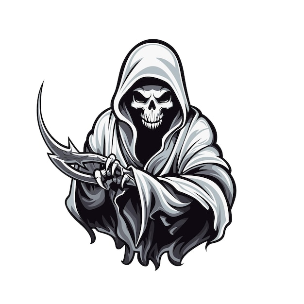 Vektor vektorillustration des grim reaper maskottchen-logos