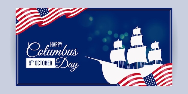 Vektorillustration des happy columbus day-banners