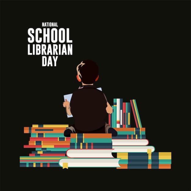 Vektor vektorillustration des happy national school bibliothekardays