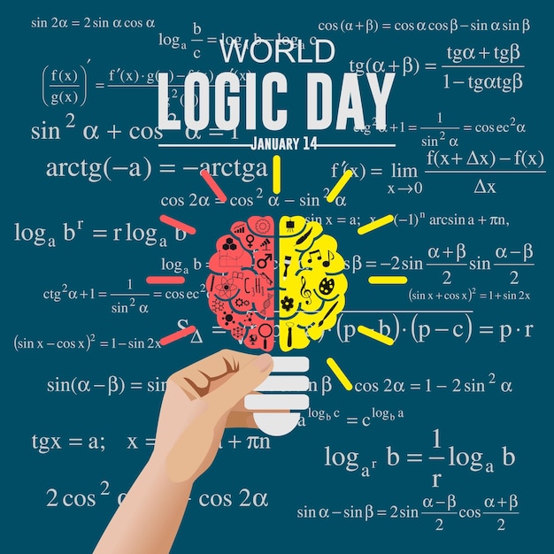 Vektorillustration des happy world logic day (glücklicher welttag der logik)