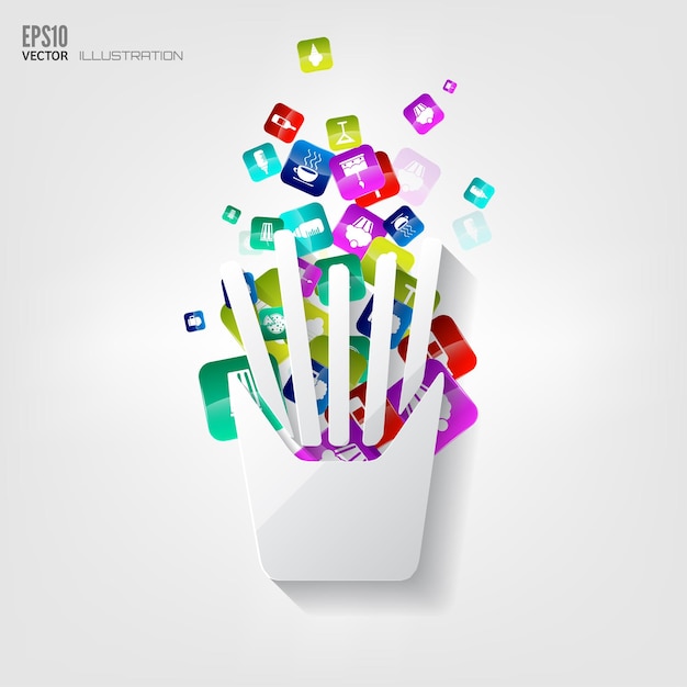 Vektorillustration des Icons der gebratenen Kartoffeln
