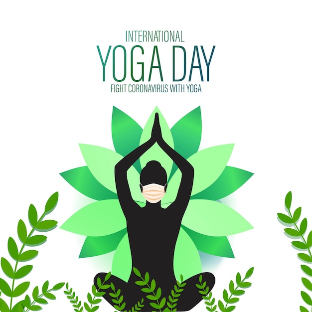 Vektorillustration des internationalen Yoga-Tag-Konzeptbanners