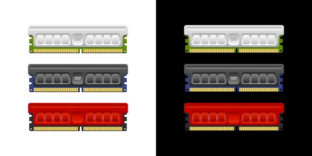 Vektor vektorillustration des modernen ram-speichermoduls