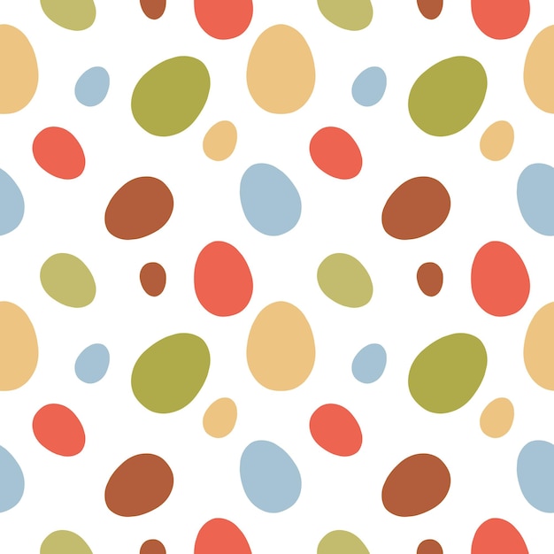 Vektorillustration des nahtlosen Musters der Ostereier. Satz bunte Ostereier. Frühlingsferien.