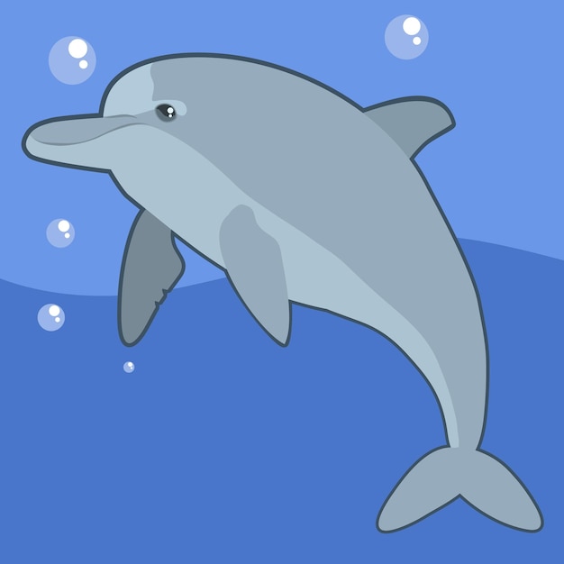 Vektorillustration des netten delphins