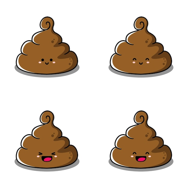 Vektorillustration des niedlichen poop emoji