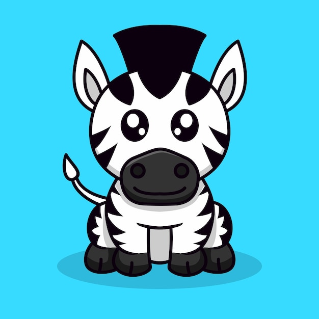 Vektorillustration des niedlichen zebra- und chibi-tiers