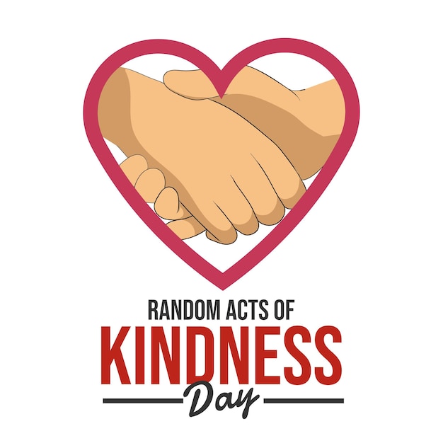 Vektorillustration des plakats für den random acts of kindness day mit der hand