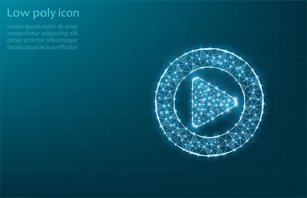 Vektorillustration des Play-Knappes Konzept der elektrischen Energietechnologie Play-Knopf-Symbol auf blau