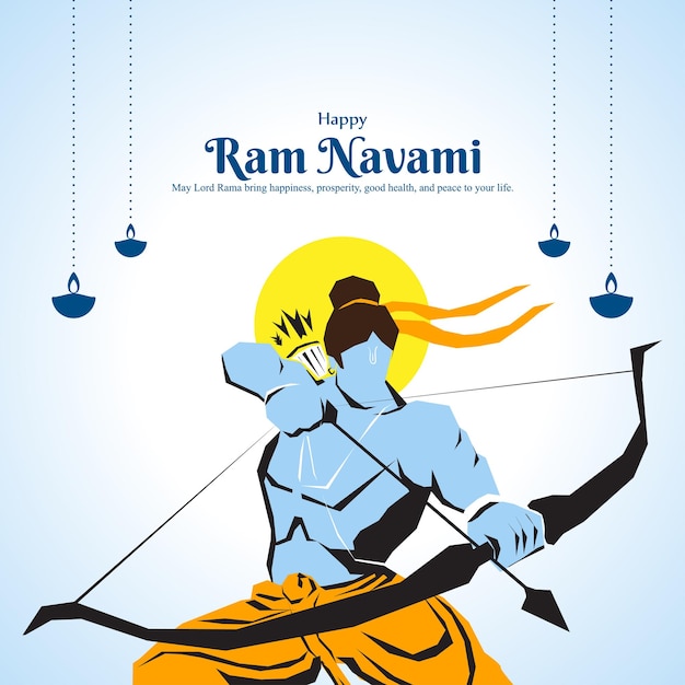 Vektorillustration des Templates für den Social-Media-Feed Happy Rama Navami