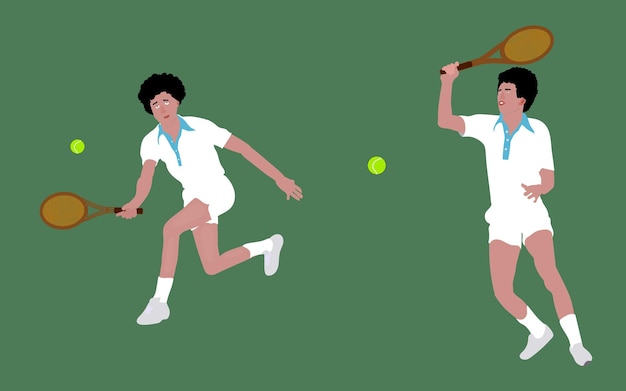 Vektor vektorillustration des tennisspielers mit schläger und schwert