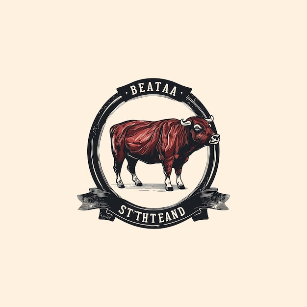 Vektor vektorillustration des vintage-bull-logos