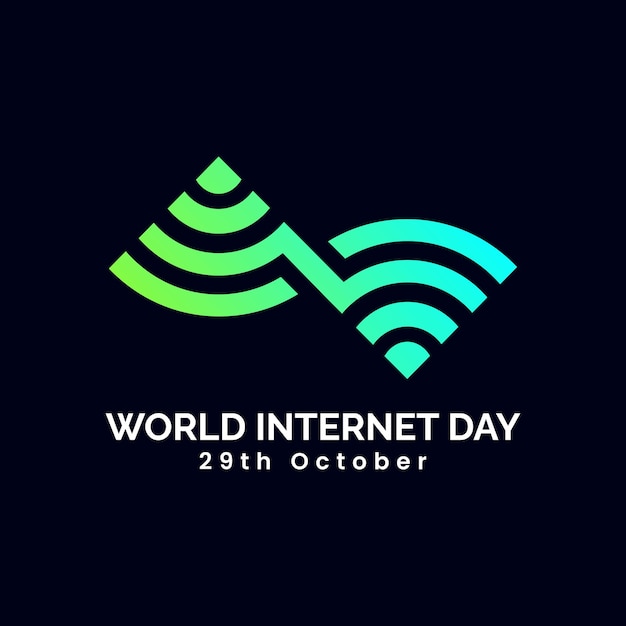 Vektorillustration des world internet day-logos 29 oktober