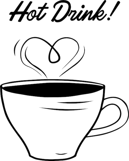 Vektorillustration einer Tasse Kaffee oder Tee Eine Tasse Kaffee Illustration eines heißen Getränks