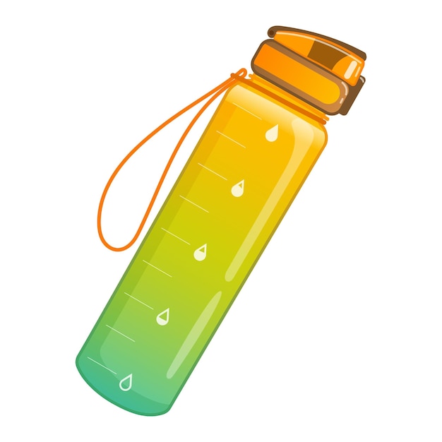 Vektor vektorillustration einer wasserflasche im cartoon-stil isoliert auf weißem hintergrund