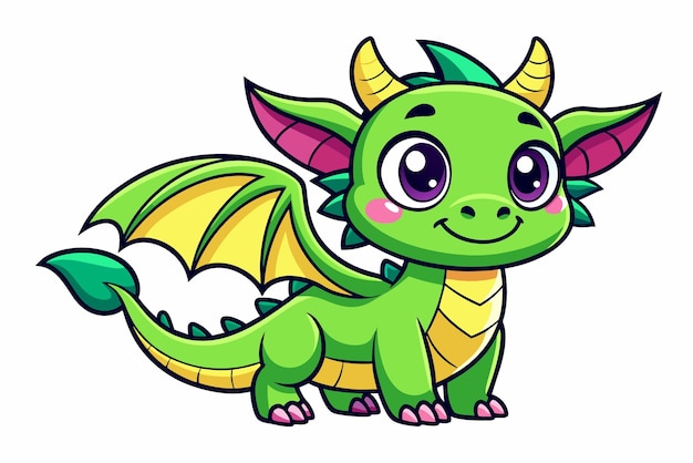 Vektorillustration eines Baby-Drachen-Cartoons