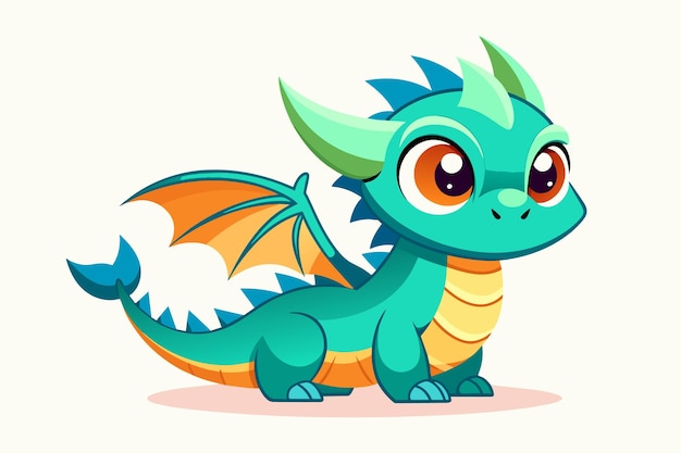 Vektorillustration eines Baby-Drachen-Cartoons