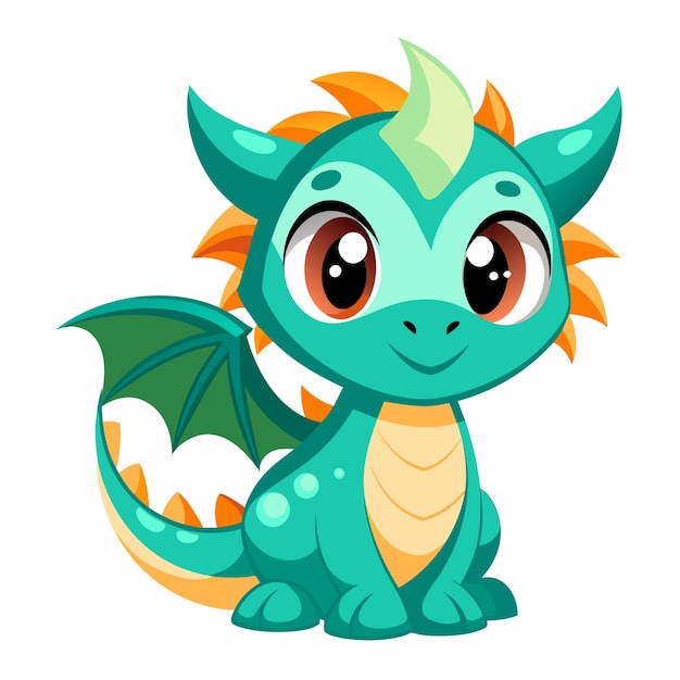 Vektorillustration eines Baby-Drachen-Cartoons