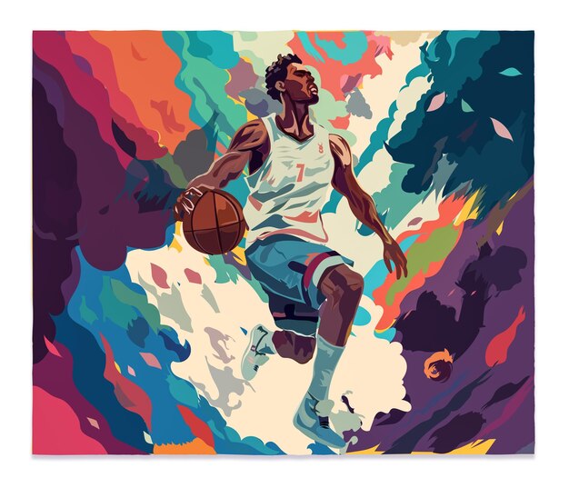 Vektor vektorillustration eines basketballspielers