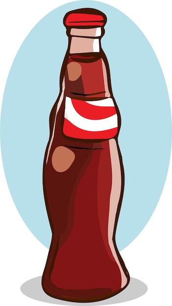 Vektor vektorillustration eines cola-getränks aus einer glasflasche