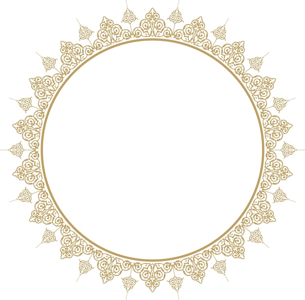 Vektorillustration eines goldenen runden Rahmen-Border-Ornament-Designmusters