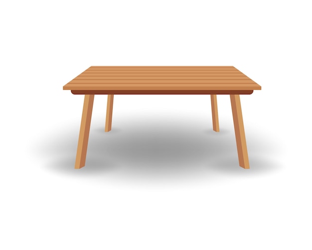 Vektorillustration eines Holztisches mit einer natürlichen Korntextur, ideal für Möbelthemen