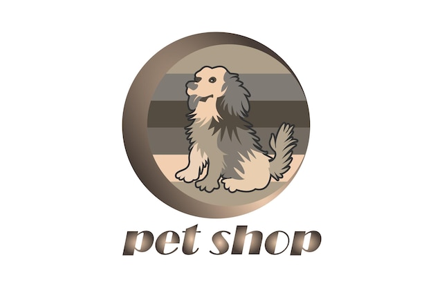 Vektorillustration eines Hundes für das Logo oder die Marke Ihrer Zoohandlung