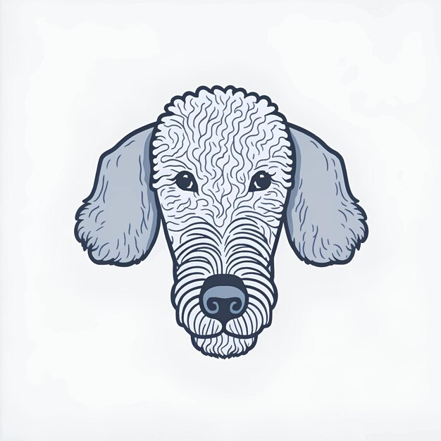 Vektor vektorillustration eines niedlichen bedlington-terrierkopfes